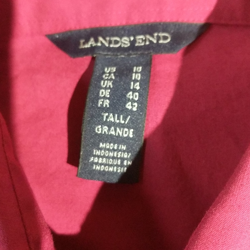 Lands' End Cranberry Button Down Shirt - image 3